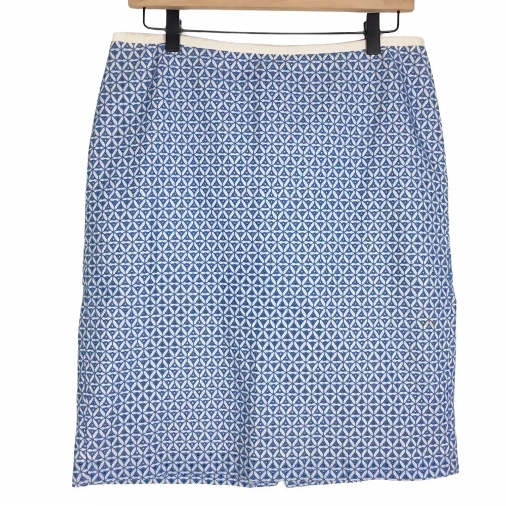 TALBOTS Skirt Pencil Embroidered Eyelet Lace Overlay Feminine Petite Size 8P - Picture 10 of 10
